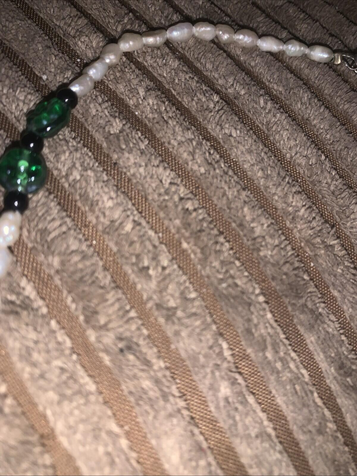 Rice Pearl And Glass Necklace 925
