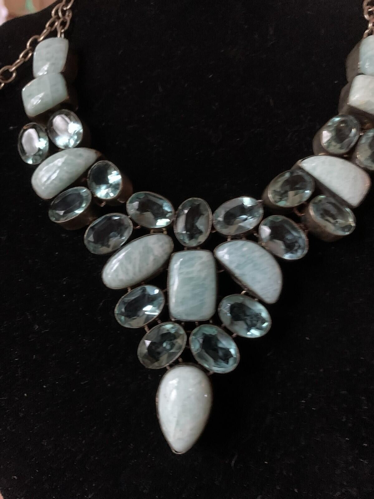 Larimar Silver plated Cocktail Necklace
