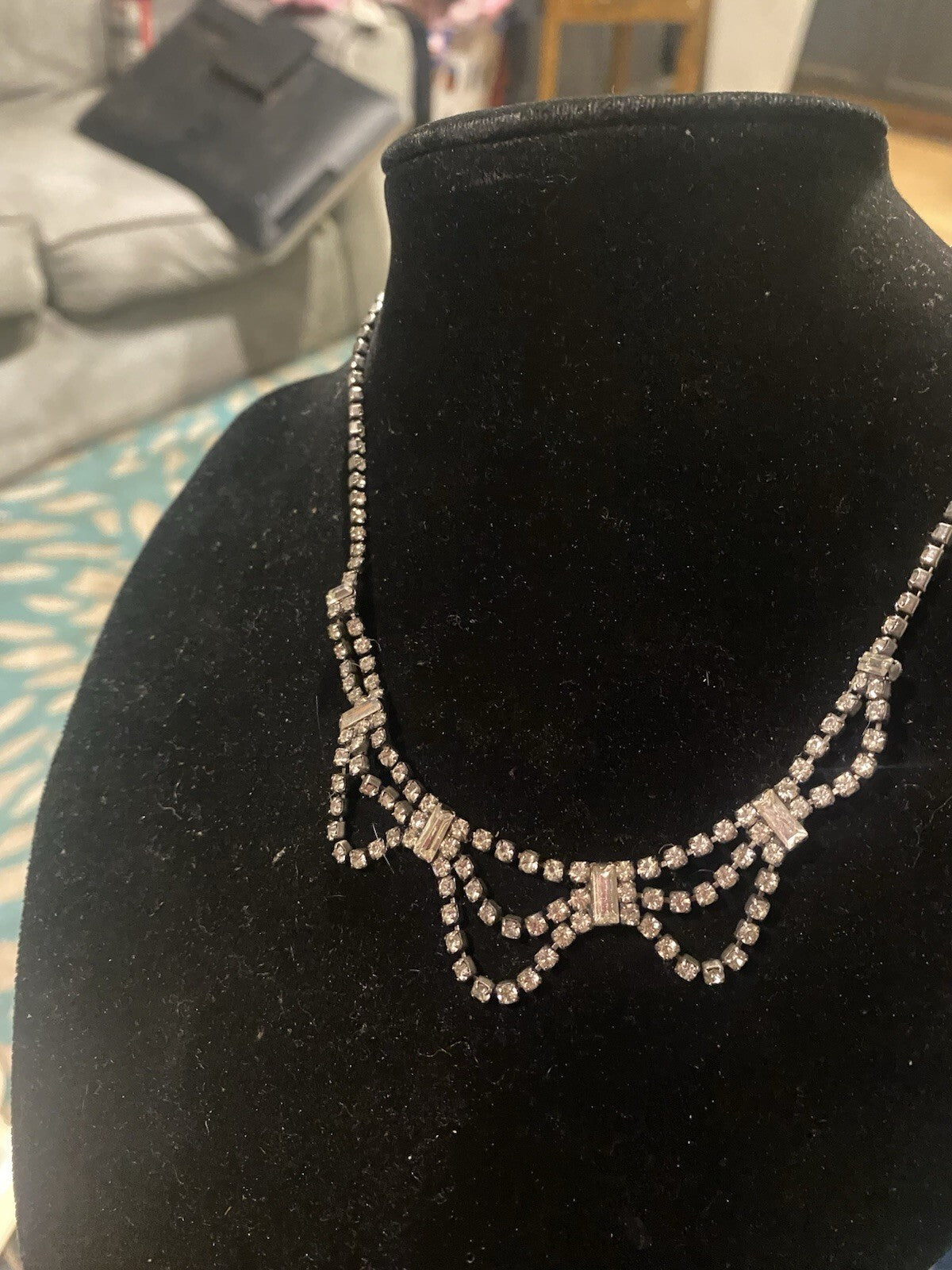 Vintage 1950s Diamante Choker Necklace