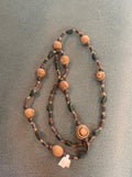 Wood and Amber boho necklace