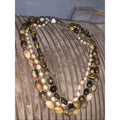 Natural Pearl Iron Tigers Eye Agate Tibet Beaded Necklace