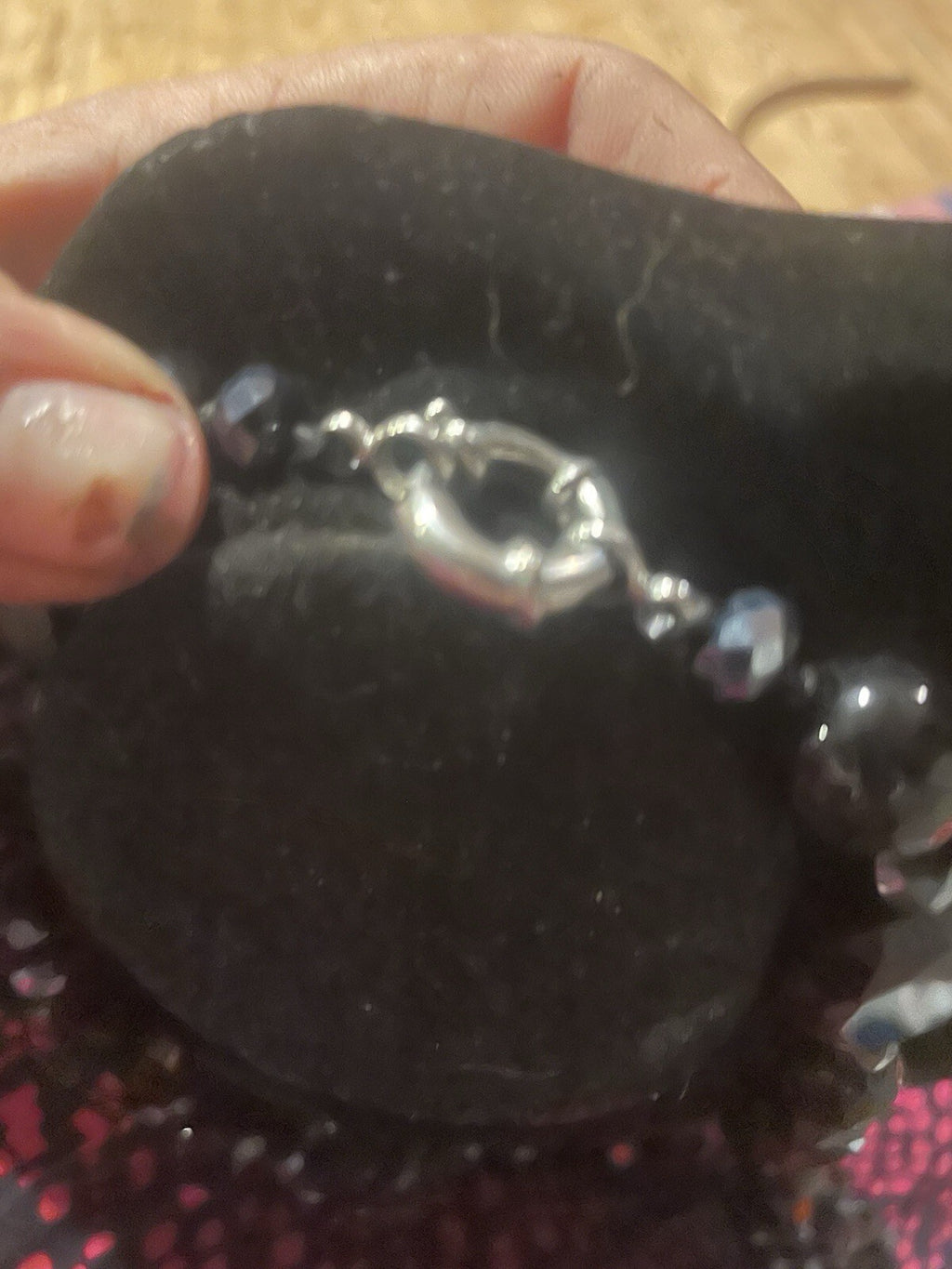 Onyx And Black Cinnabar Beaded Necklace With Mermaid