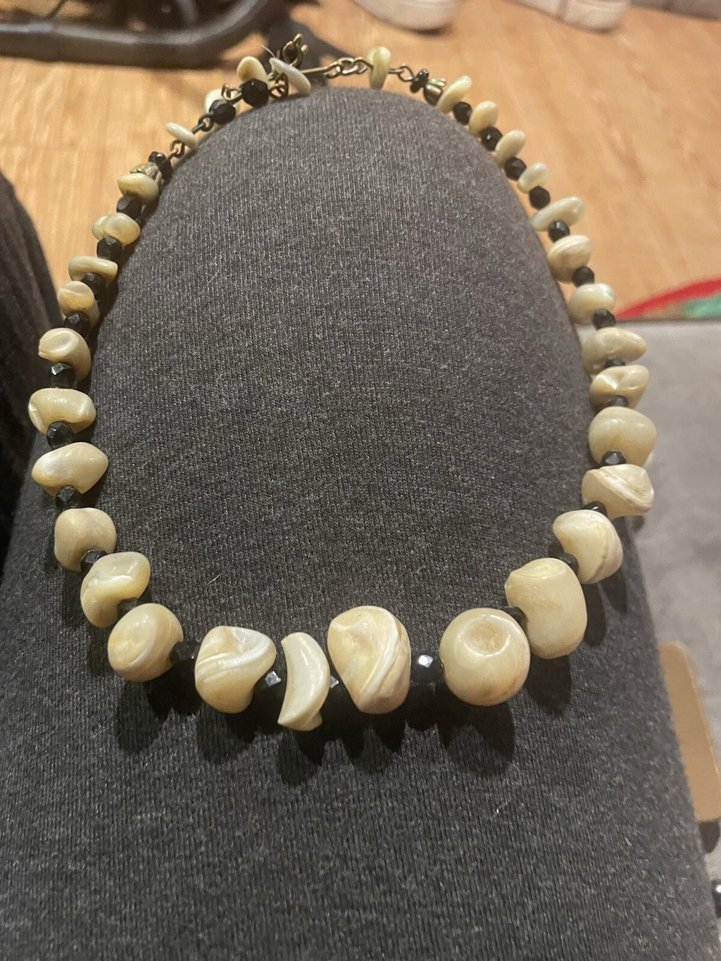 Vintage Mother Of Pearl Chunk Necklace 1970’s