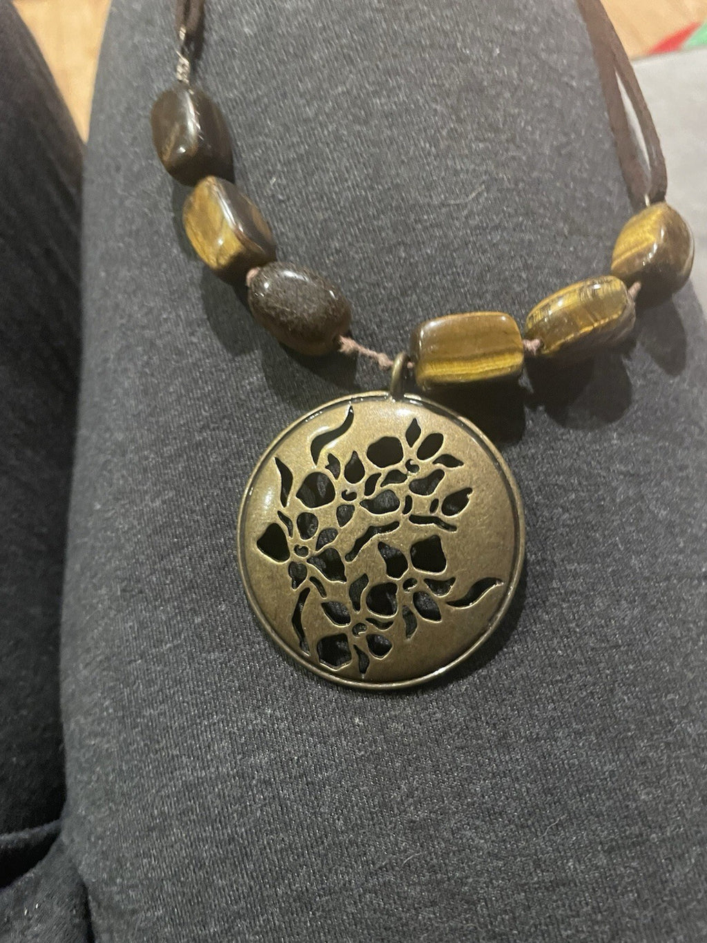 Egyptian Revival Tigers Eye Necklace