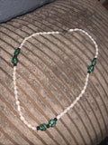 Rice Pearl And Glass Necklace 925