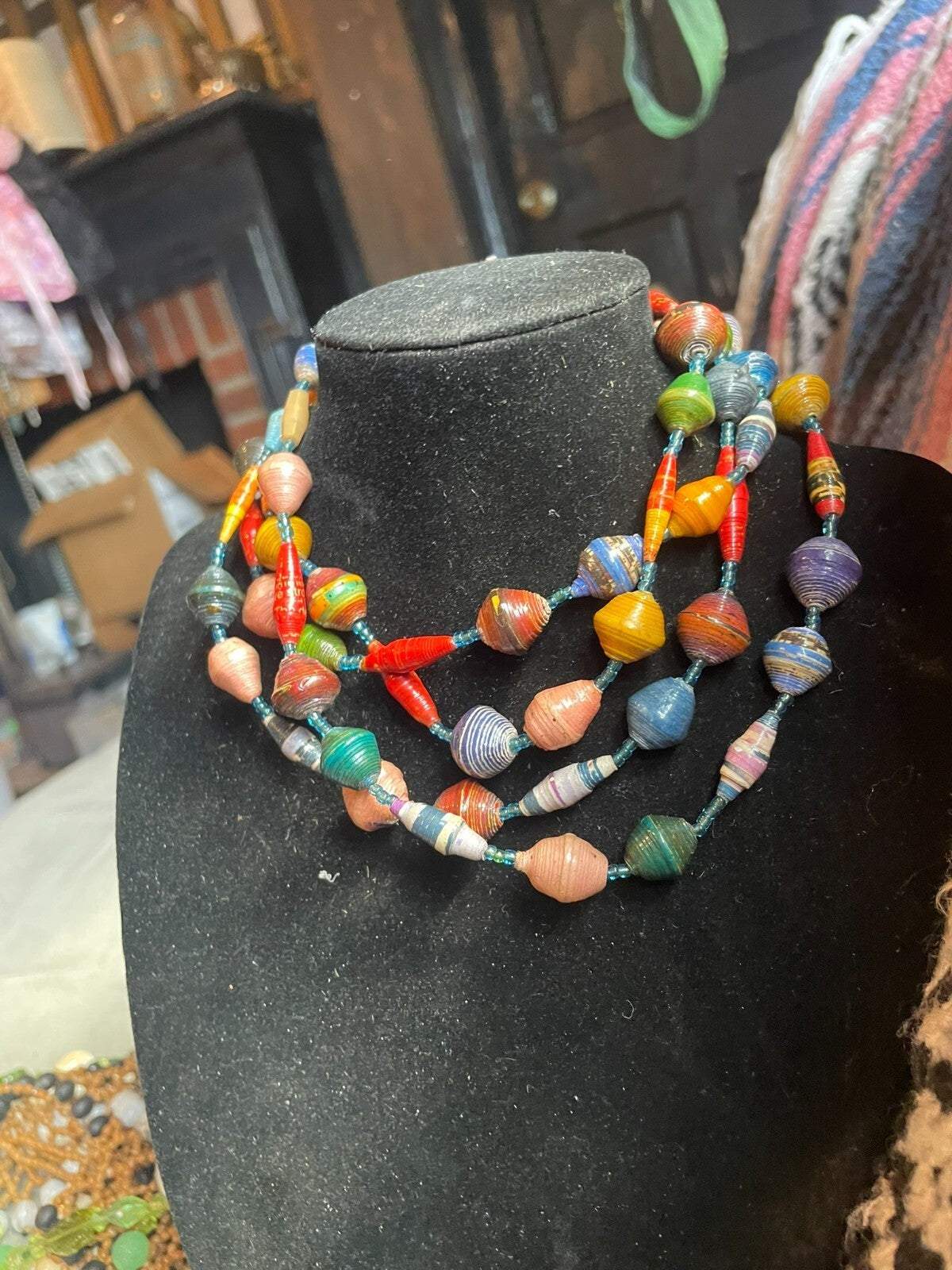 East African paper bead necklace