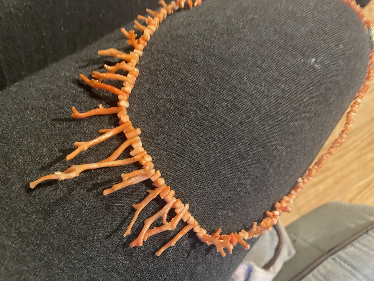Fringe Salmon Coral Necklace