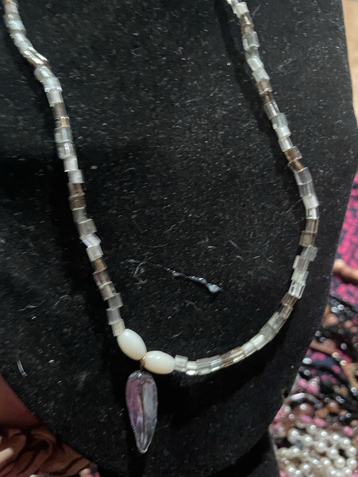 Y2K Modern Minimalist Abalone Pendant Necklace