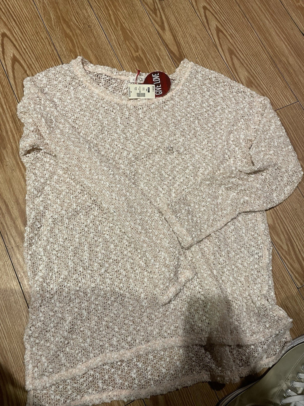 Aeropostale Sweater Womens L Pink Polyester Blend Crew Neck Long Sleeve NEW