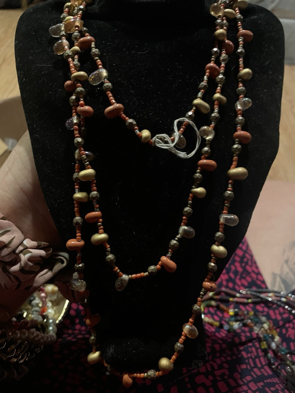 Vintage Art Glass Long Necklace