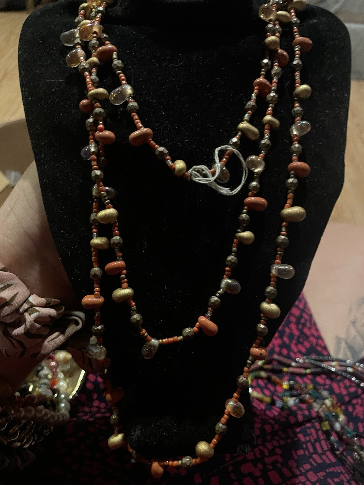 Vintage Art Glass Long Necklace