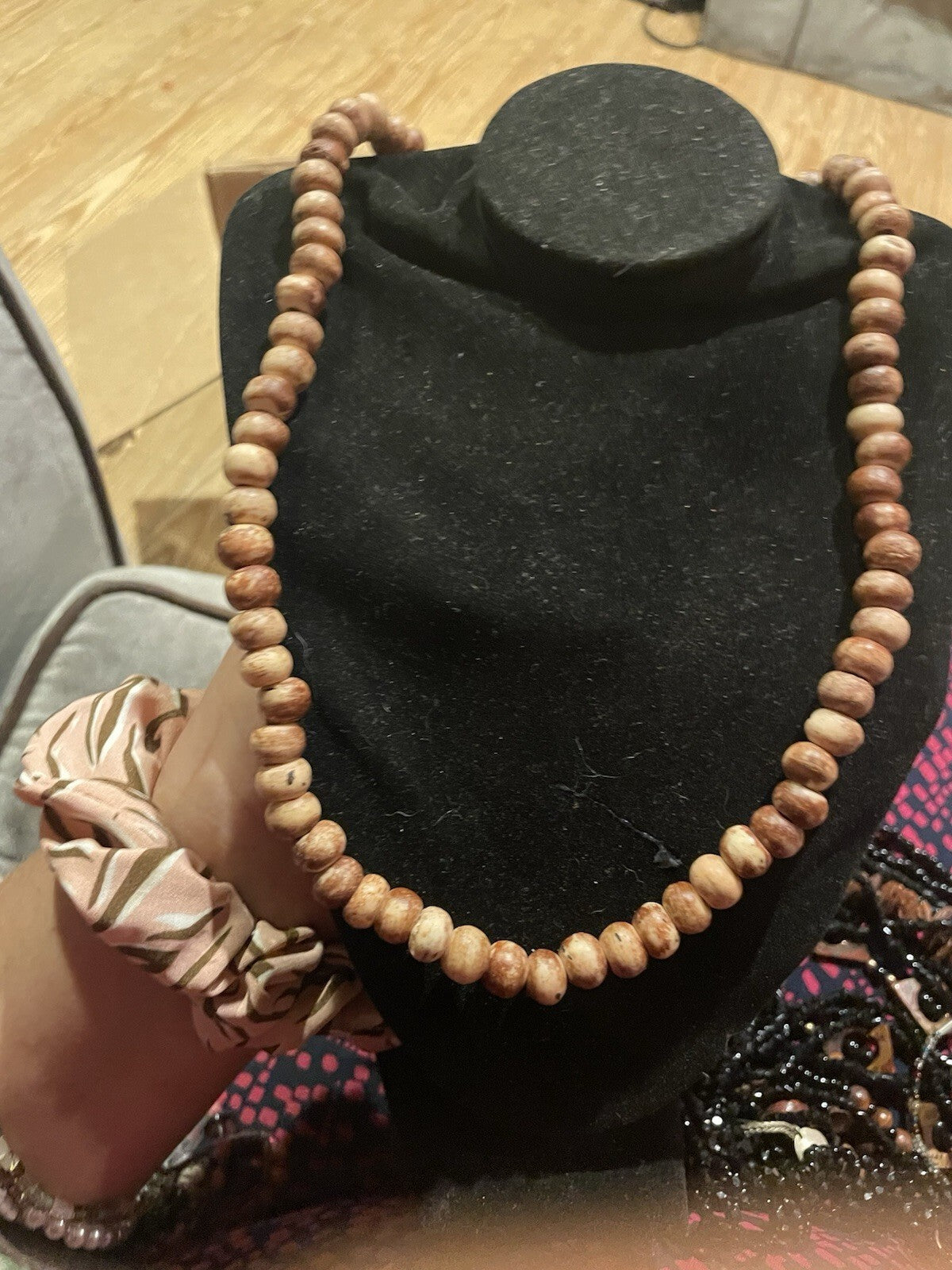 Wood Grain Jasper Bead Necklace