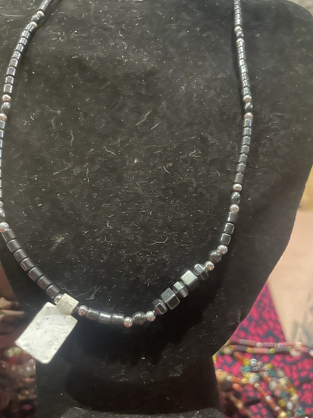 Vintage Hematite Bead Necklace