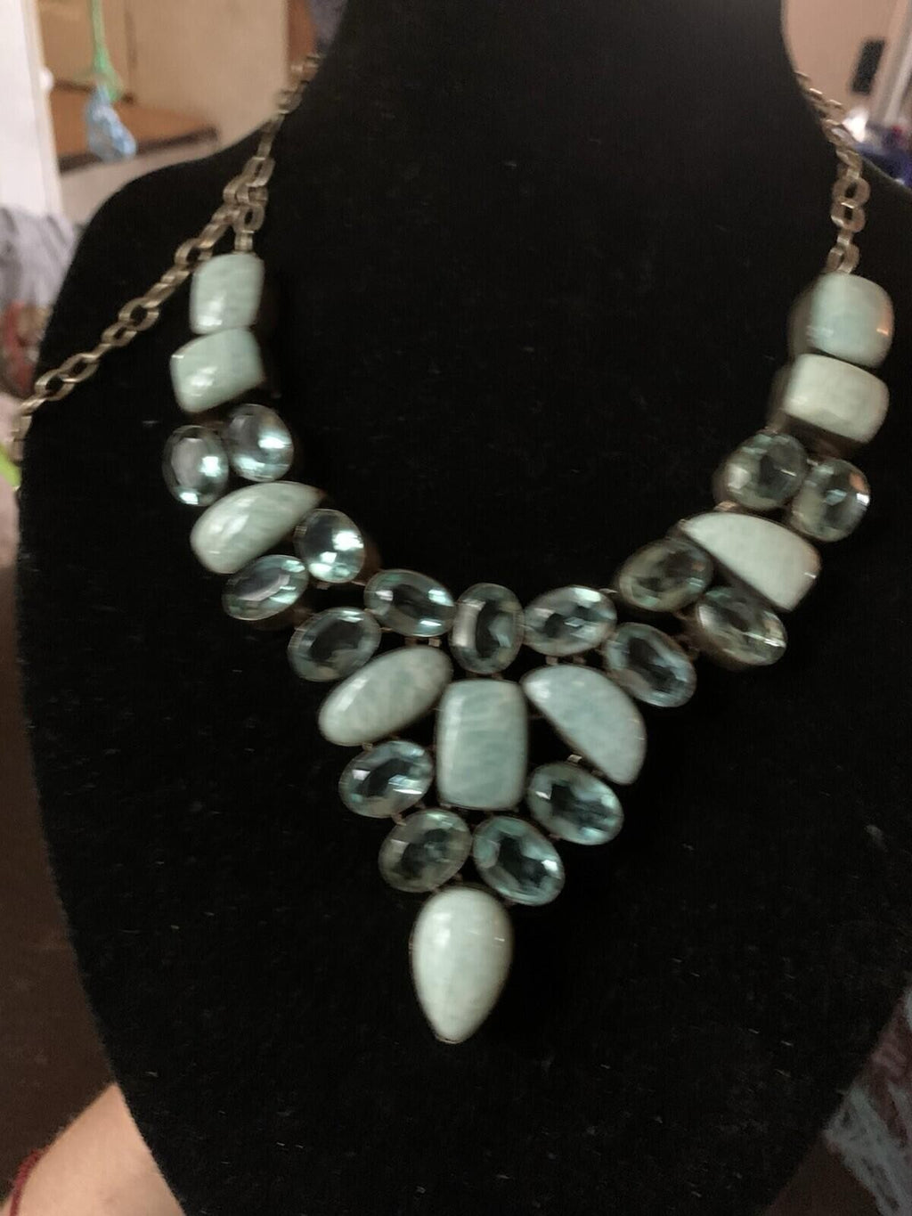 Larimar Silver plated Cocktail Necklace