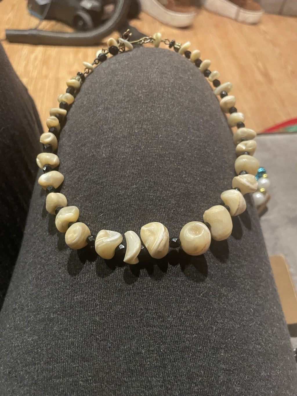Vintage Mother Of Pearl Chunk Necklace 1970’s