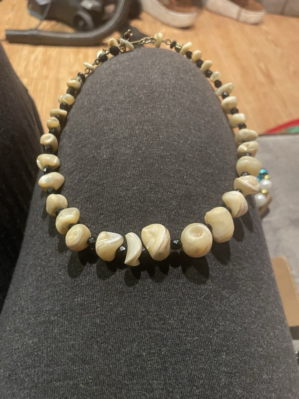 Vintage Mother Of Pearl Chunk Necklace 1970’s