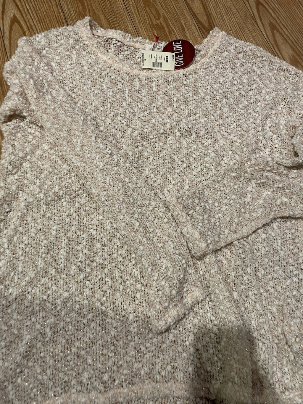 Aeropostale Sweater Womens L Pink Polyester Blend Crew Neck Long Sleeve NEW