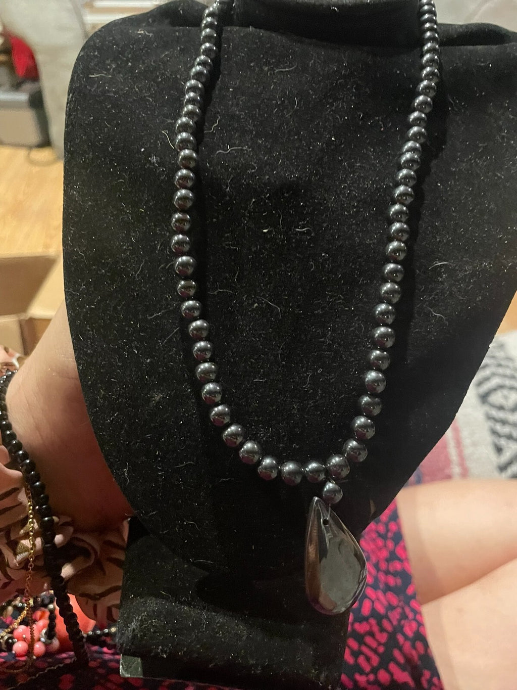 vintage Hematite pendant necklace