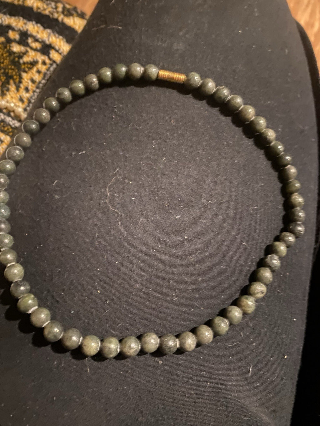 Nephrite Jade Beaded Choker Necklace
