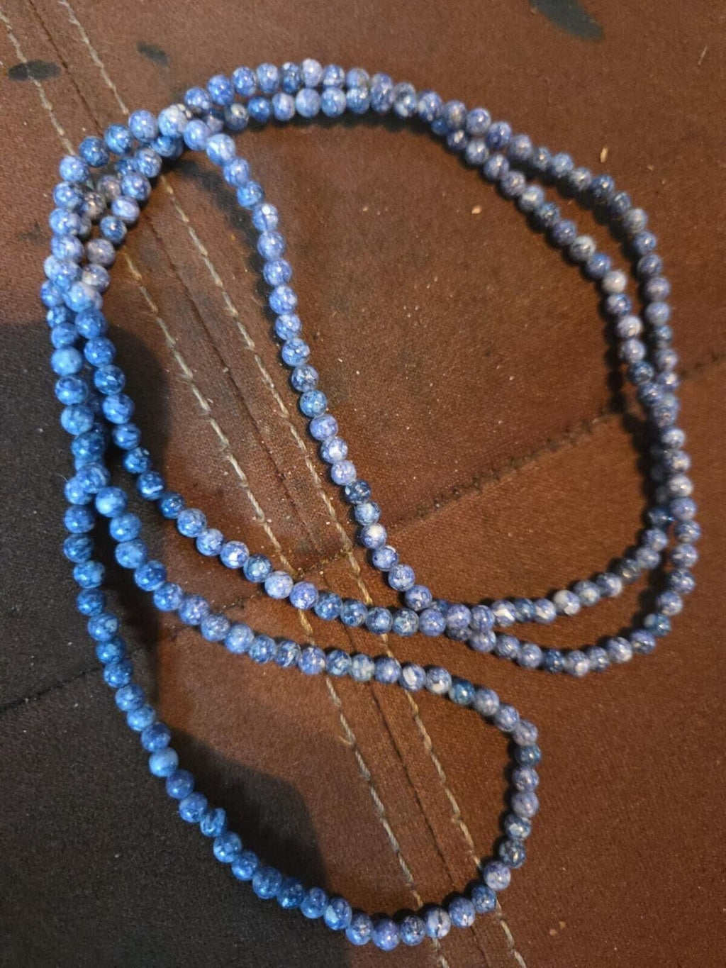 Sodalite Round Beautiful Blue with White 4mm Beads 35" Strand