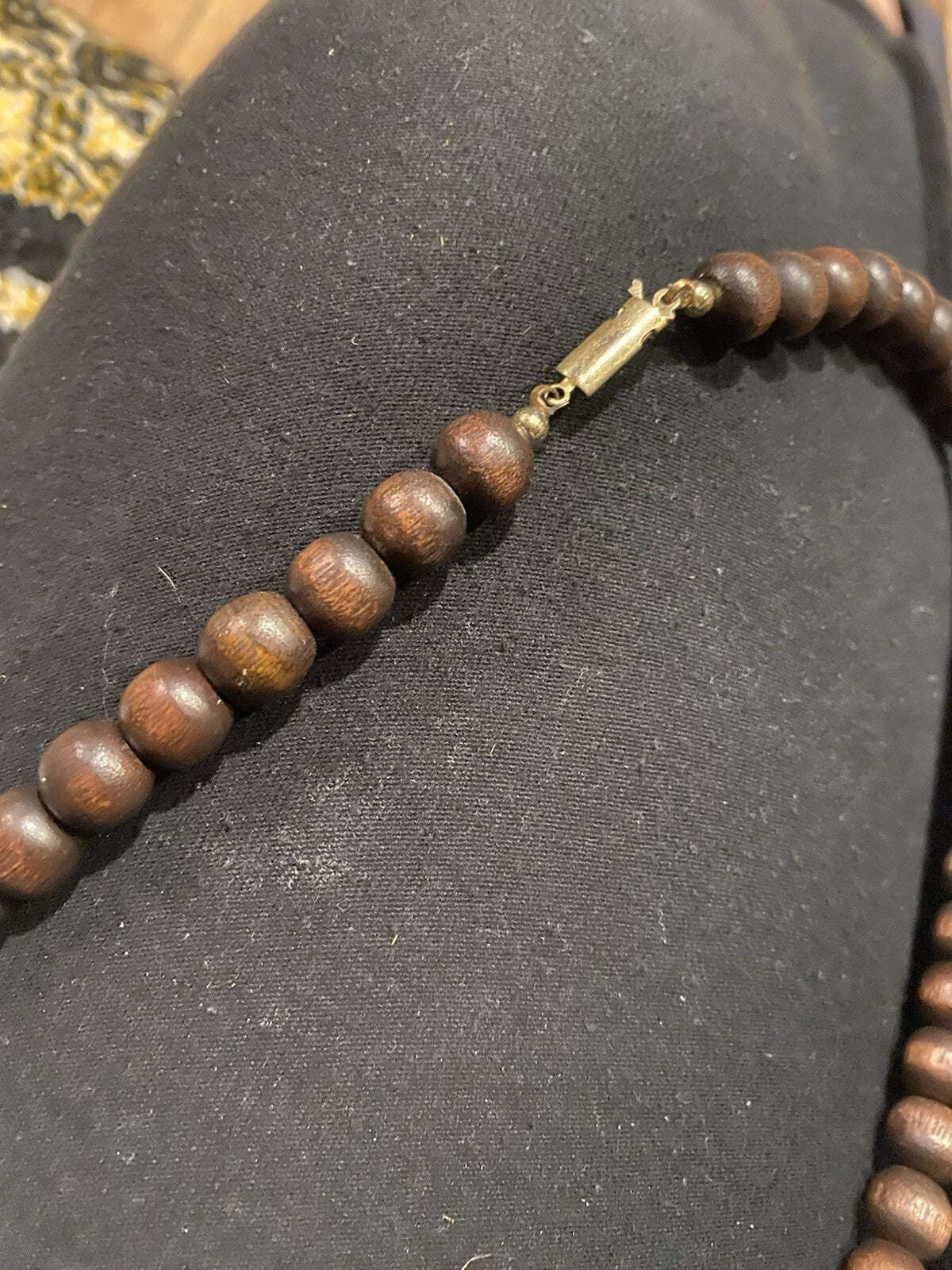 Geometric Statement Tribal Palm wood And Olive wood?necklace