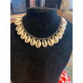 Handmade Cowrie Shell Choker Necklace Grey Braided Cord Boho Beach Jewelry