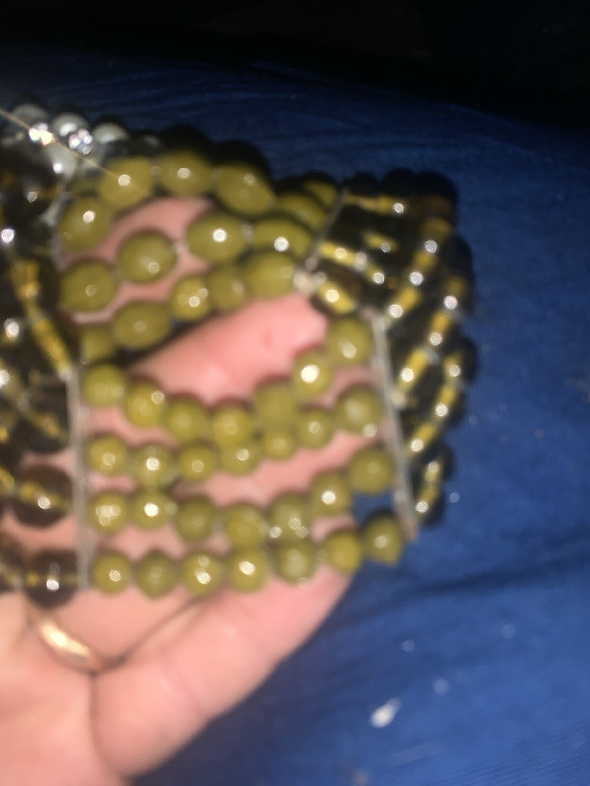 Green Czech Glass Cha Cha