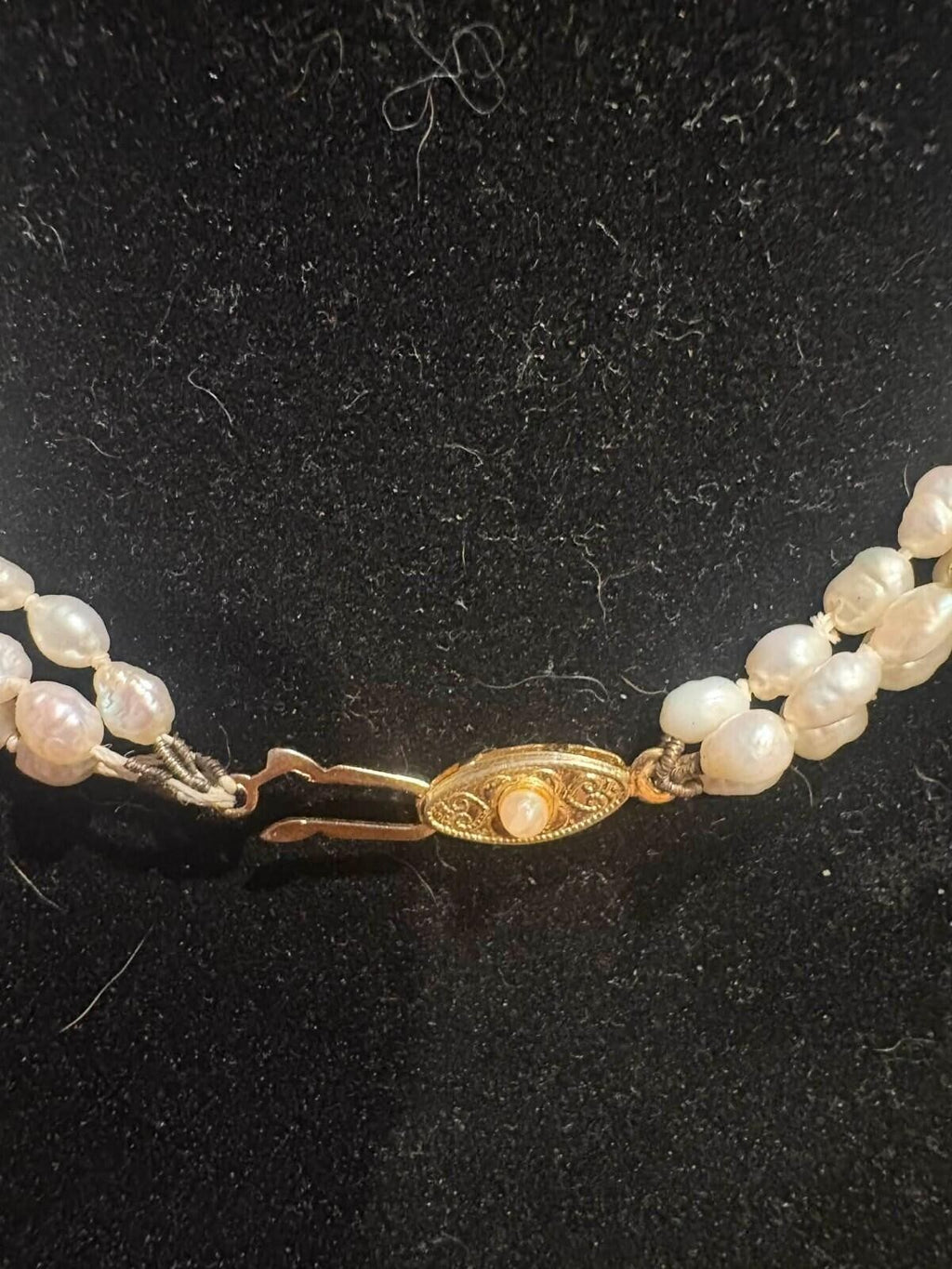 3 strand seed pearl necklace vintage natural