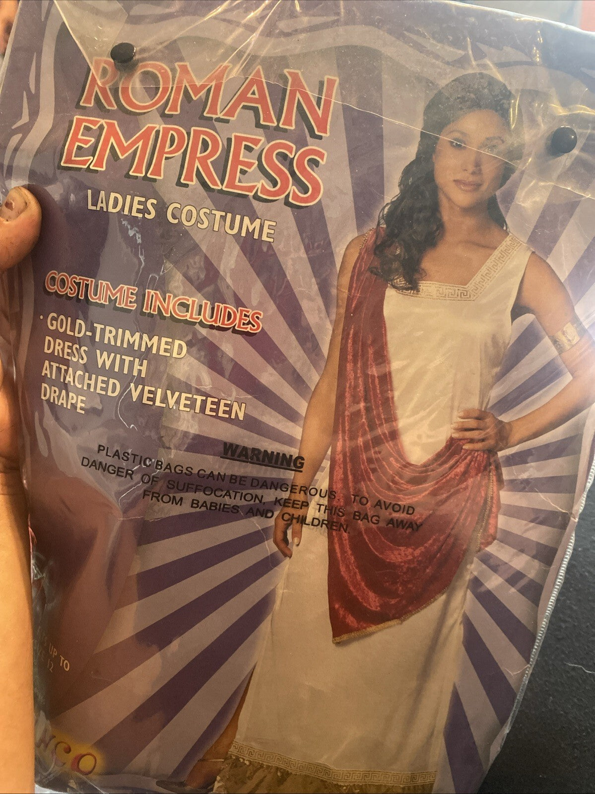 Empress of Rome Greek Queen Goddess Dress Halloween Adult Costume up to 14/16