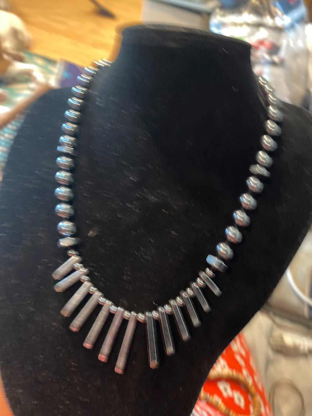 Gold Filled Hematite Fringe Necklace