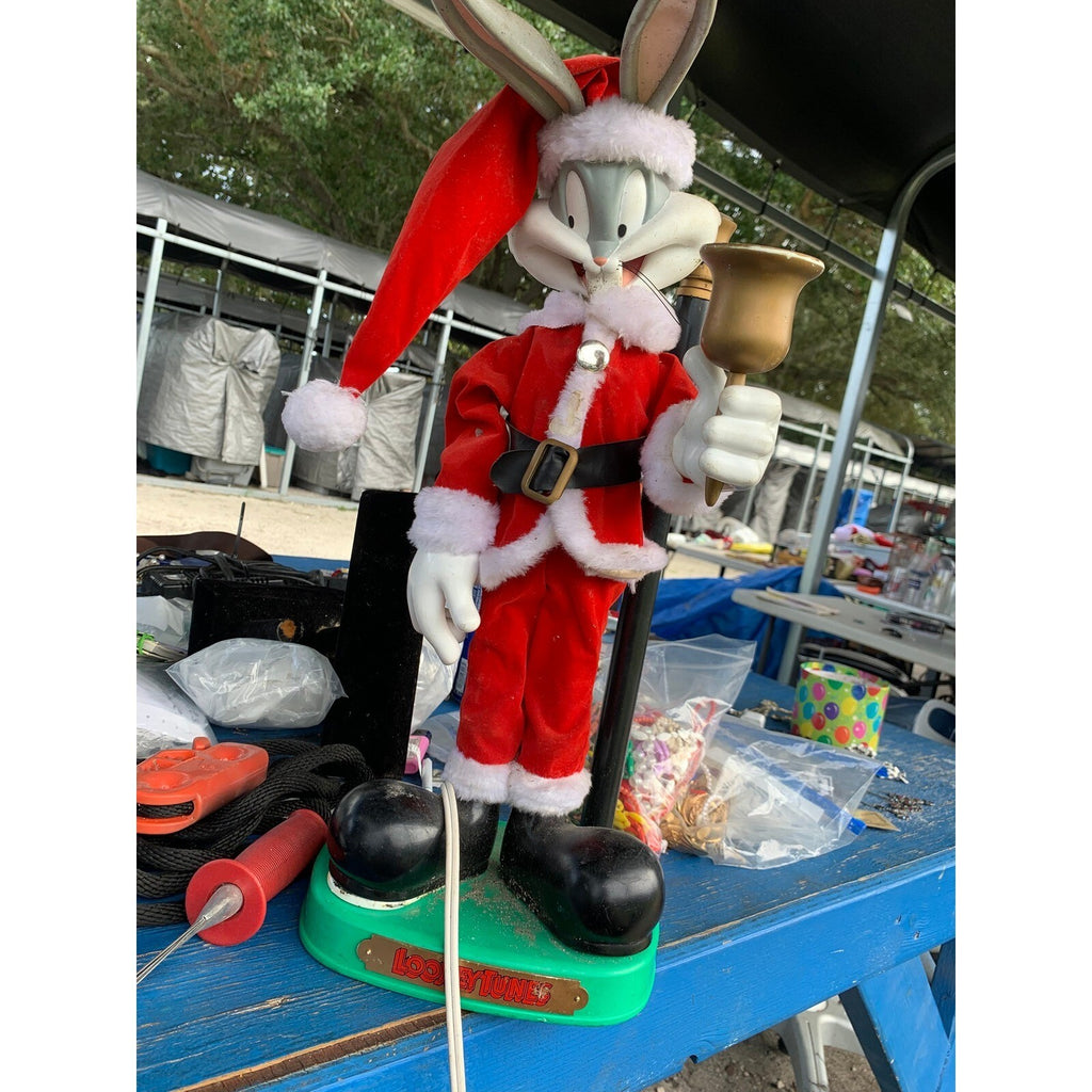 Vintage Looney Tunes Bugs Bunny Animated Christmas Santa Figure Warner Bros