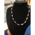 Vintage Silver Tone Engraved Barrel Bead Necklace Black Spacers 18 Inch Ornate