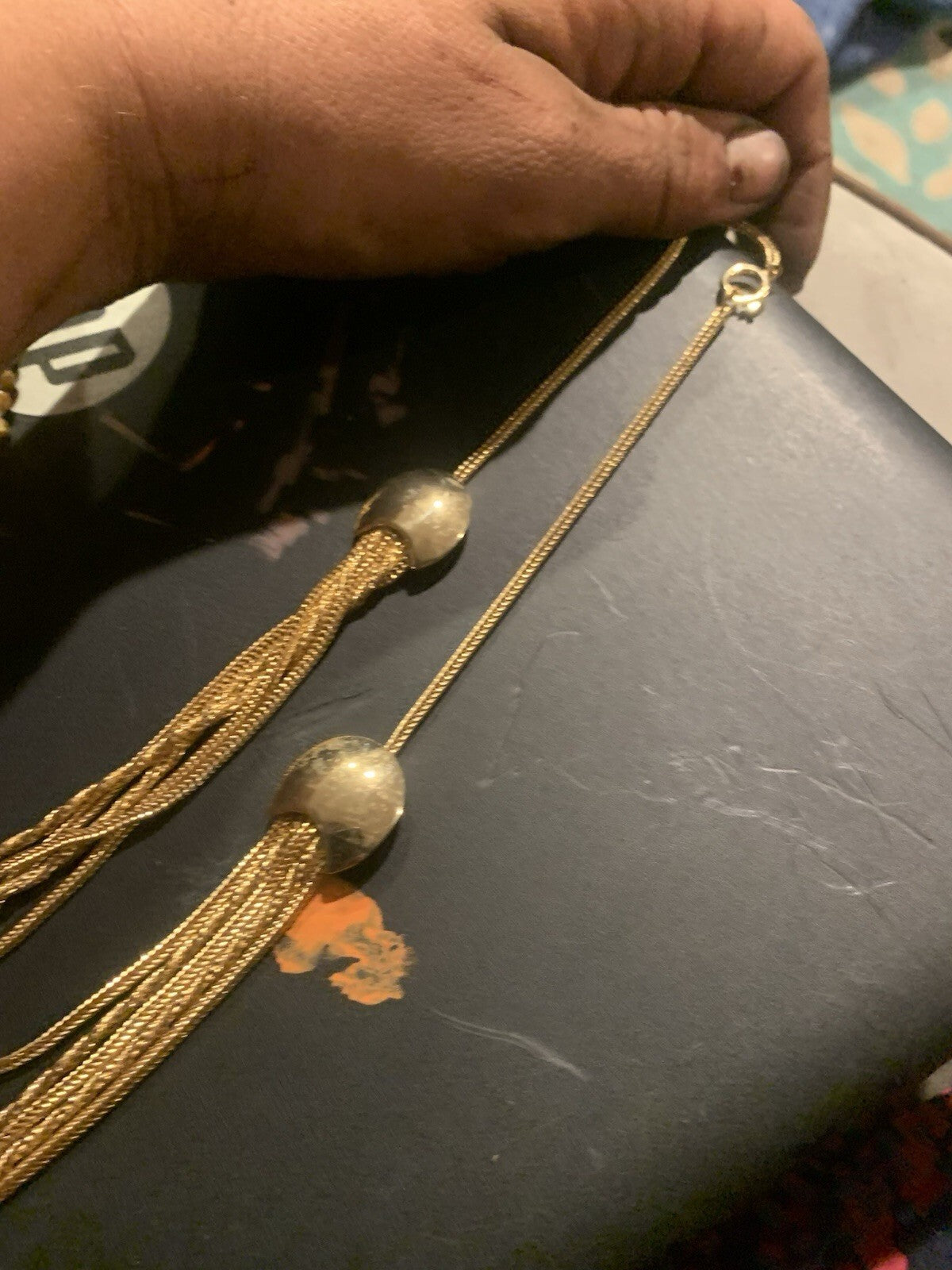 gold-tone multi-strand liquid chain necklace