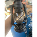 Vintage Lamplight Farms Black Metal Oil Lantern Hurricane Lamp Glass Globe
