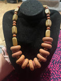 earthy, chunky terracotta statement necklace