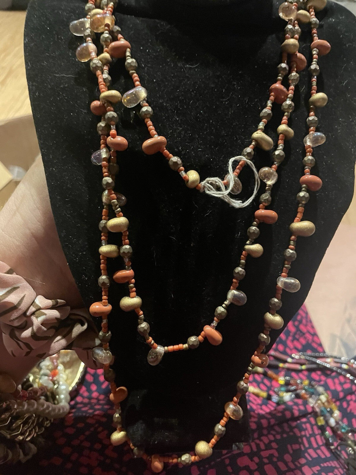 Vintage Art Glass Long Necklace