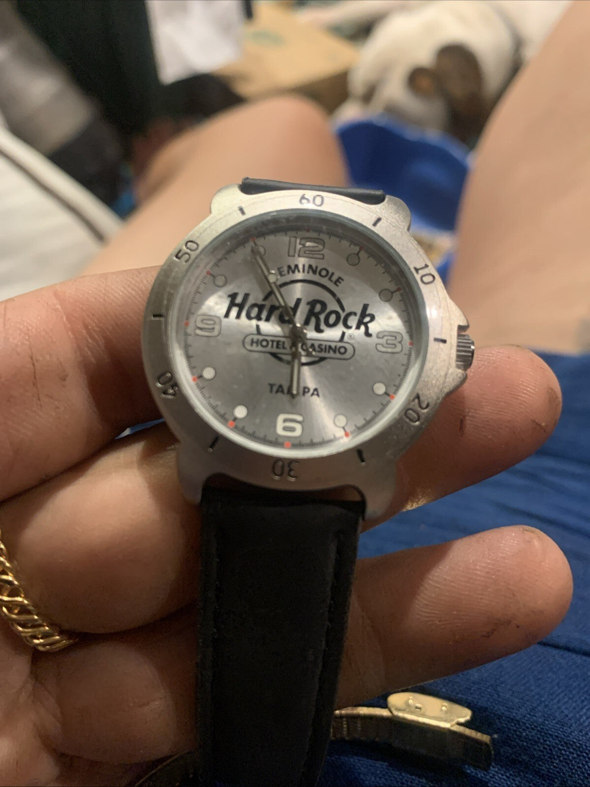 Seminole Hard Rock Tampa Men's Watch Black Leather Band