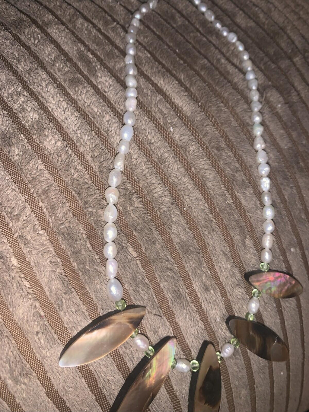 Mop Buffalohorn 925 Natural Pearl Necklace