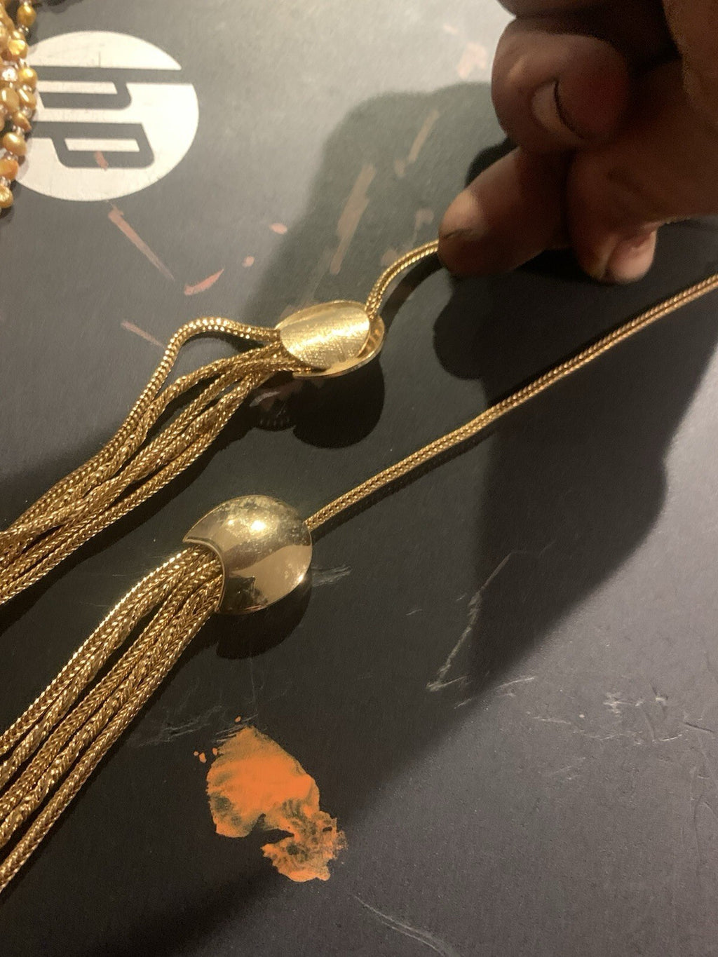 gold-tone multi-strand liquid chain necklace