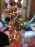 Bronze Budda Brown And Cream Beading  Silk Pink Tassel