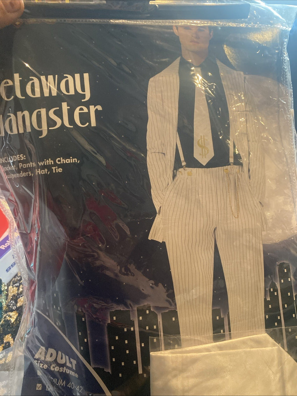 Spirit Halloween Getaway Gangster Mobster White Costume Men XL 48-50 RARE