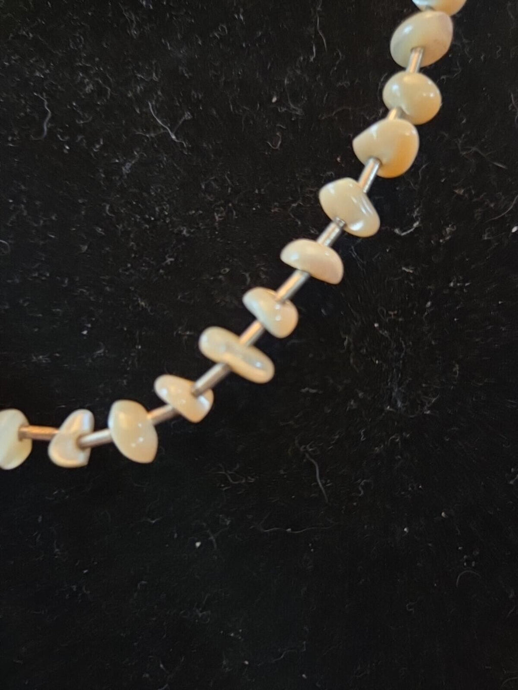 Mother Of Pearl Chip Choker Necklace  Vintage