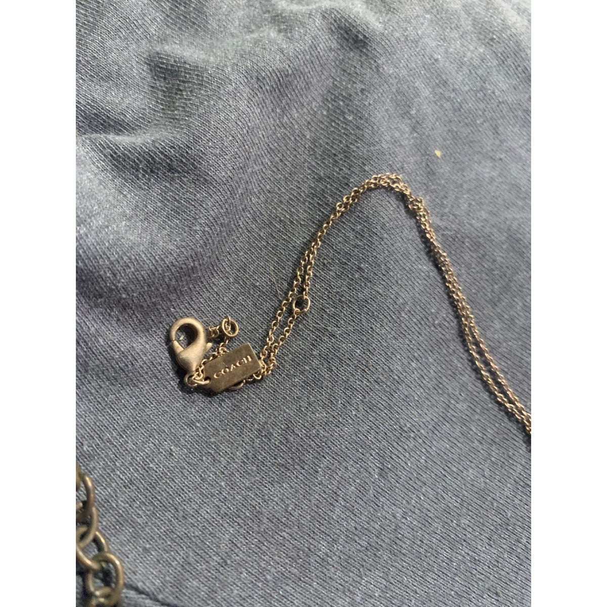Rose Gold Tone Pendant Necklace Dainty Minimalist Jewelry 18in coach