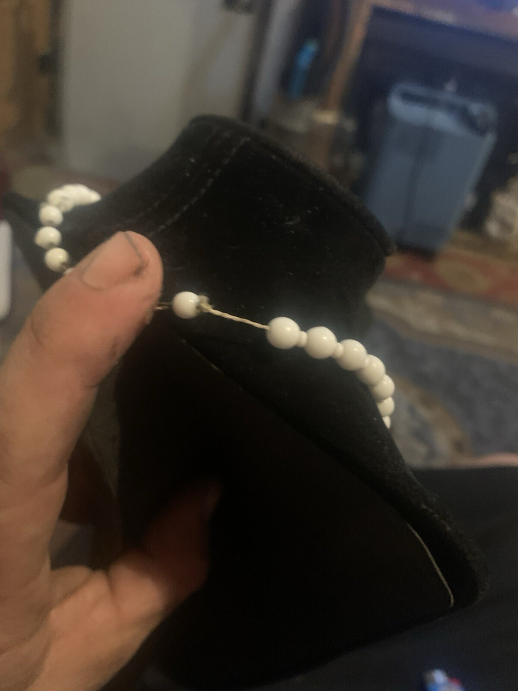 1950’s Czech Milk Glass Adjustable Necklace