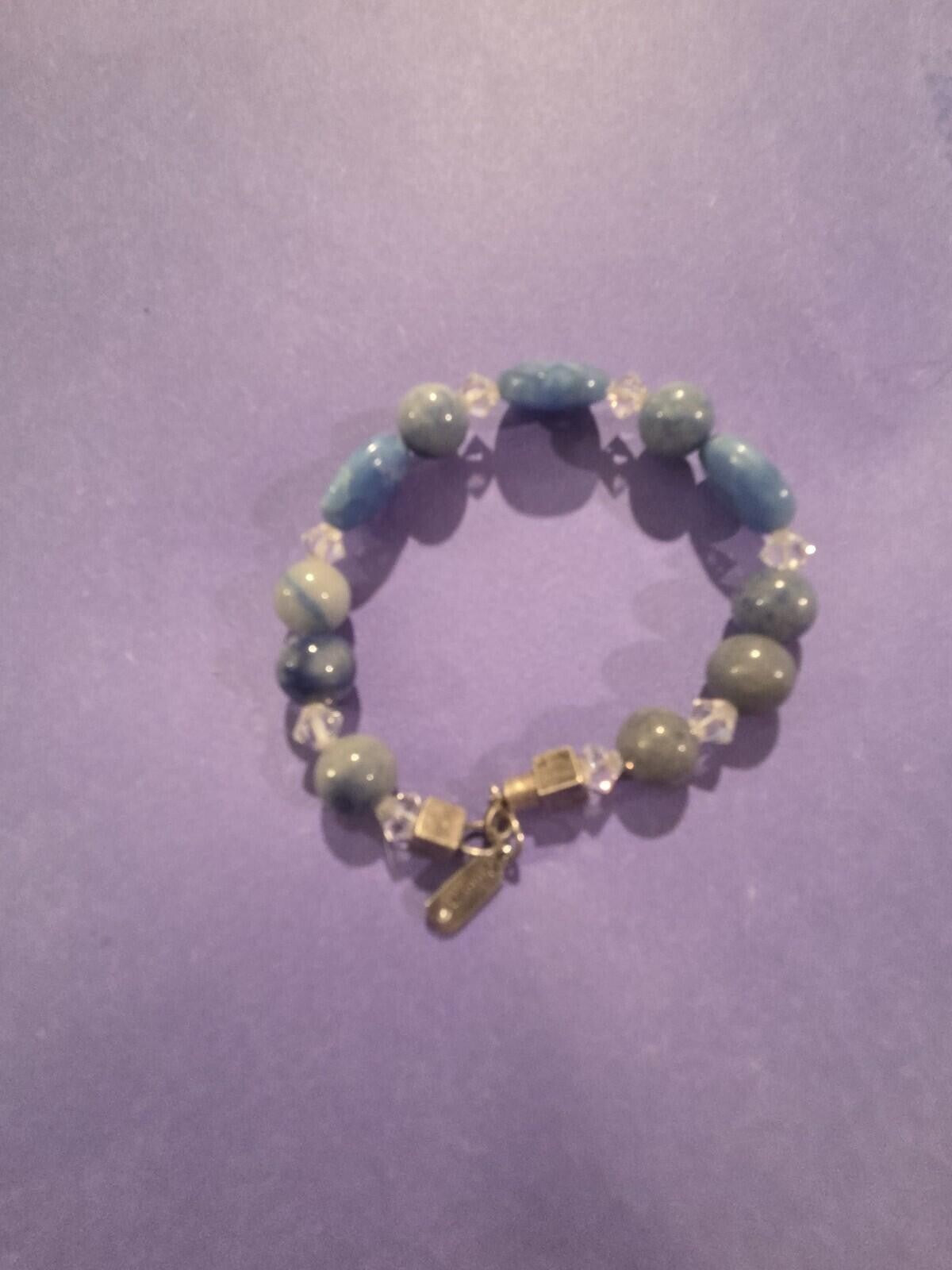 Agate And Sodalite Sterling Bracelet