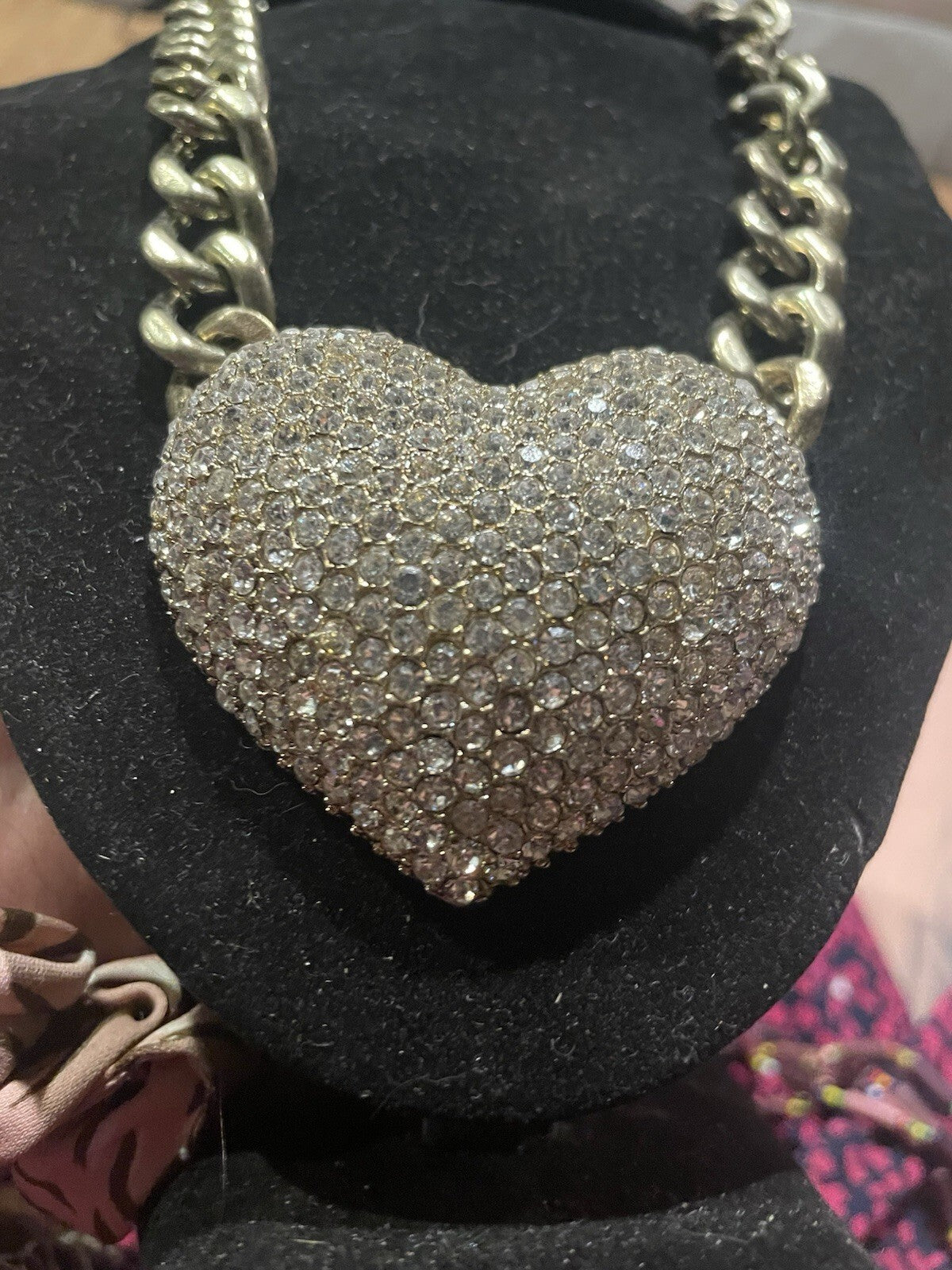 Giant Rhinestone Chain Pendant Necklace