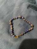 Handmade Gold Filled Lapis Lazuli Beaded Bracelet Blue Artisan Jewelry