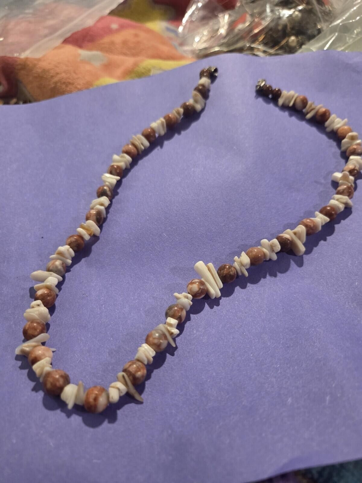 Sterlkng Jasper Beaded Necklace