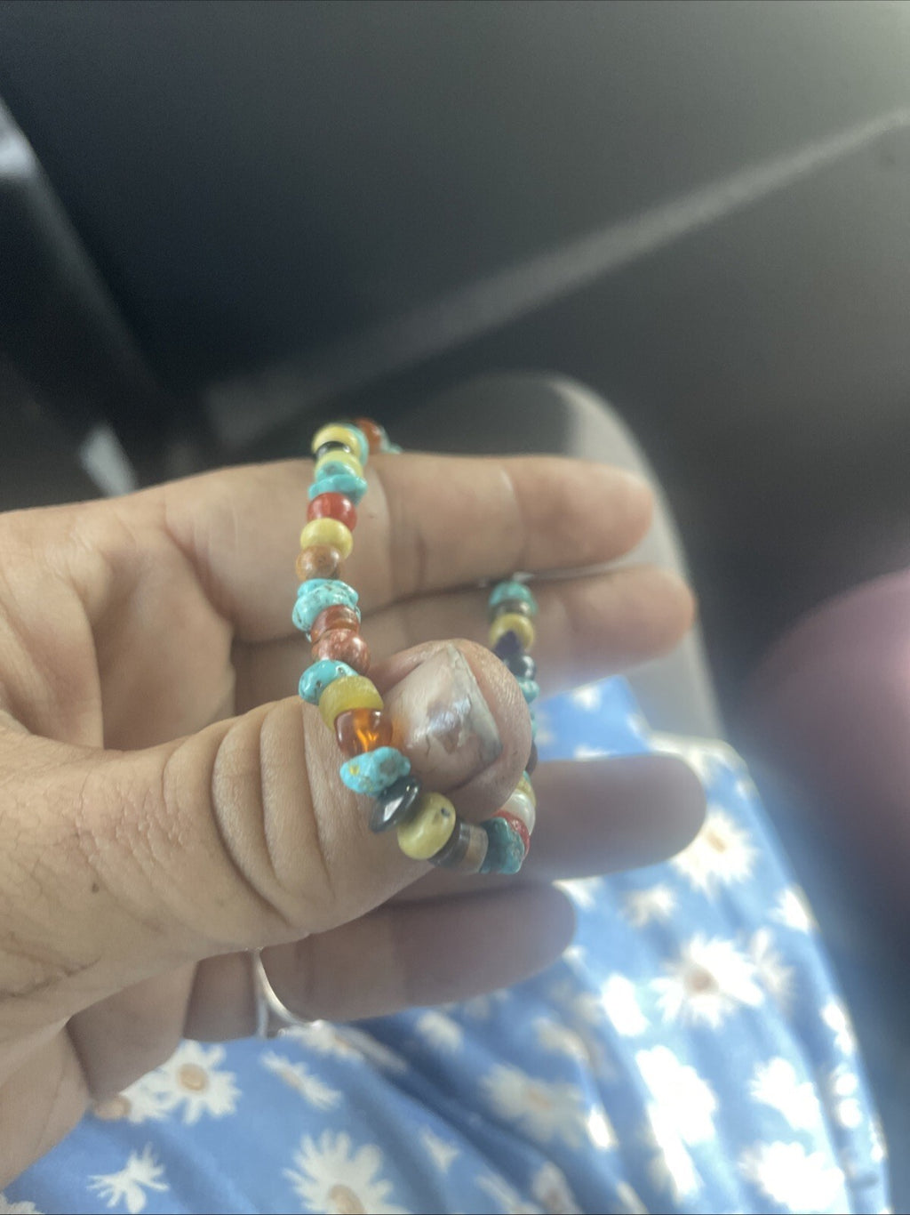 Turquoise Turtle Coral Beaded Necklace