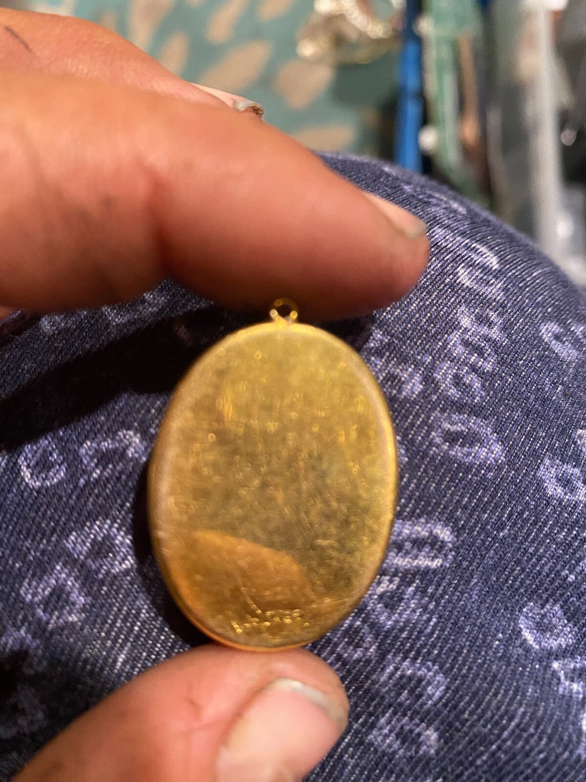 Vintage 1920s Art Deco Butterfly Wing Pendant 14/20 Gold Filled Morpho Palm Tree
